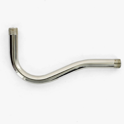 1/8ips Male Threaded 4in Long Steel Pin-Up Bent Arm - Polished Nickel Finish