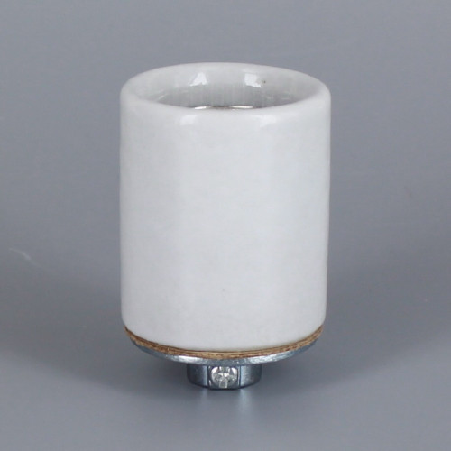 Heavy Duty E-26 Base Porcelain Grounded Lamp Socket with Easy Wire Terminal and 1/8ips. Cap