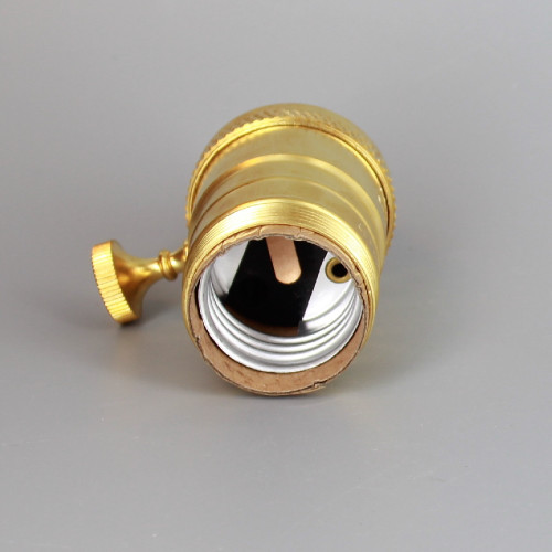 Unfinished Brass Finish Uno Threaded On-Off Turn Knob Socket with 1/8ips. Bushing