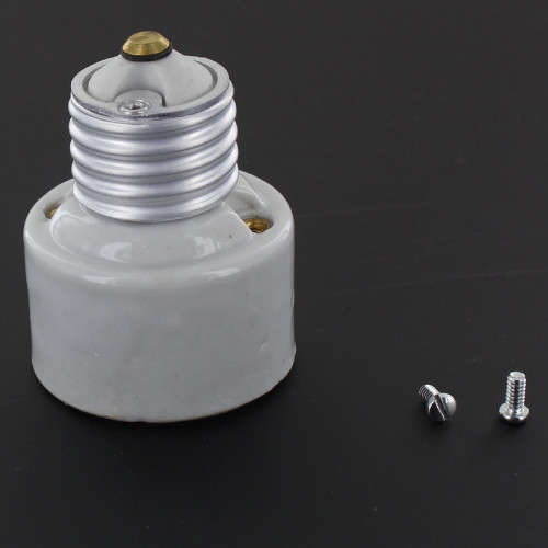 Leviton - Porcelain One Piece Edison to Edison Adaptor with Brass Screw Shell
