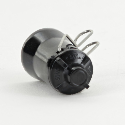 E12 Base Phenolic Candelabra Pin-Type Socket with Wire Hook