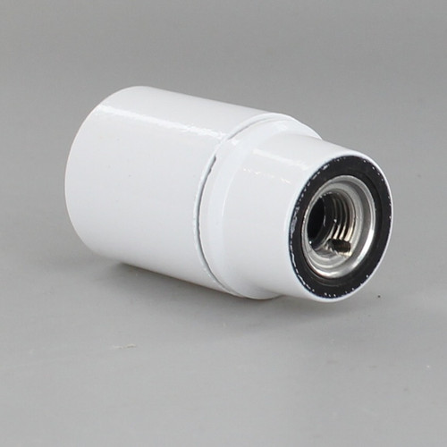 White Candelabra Base Phenolic Socket with 1/8ips. Female Cap