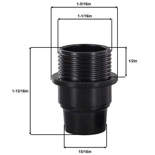 E-12 White Candelabra Base Phenolic Threaded Socket with Shoulder and Ring