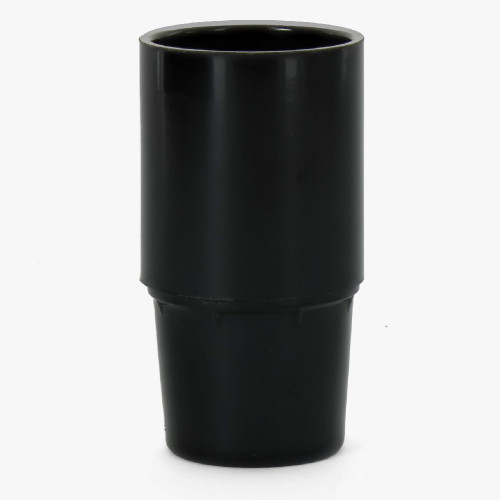 Smooth Skirt E-12 Grounded Cap 3-pc Thermosetting Phenolic Resin Lampholder - Black