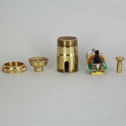 Polished Brass Finish Full Range Dimmer Uno Threaded Shell Socket with 1/8ips. Cap