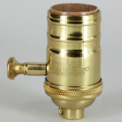 Polished Brass Finish Full Range Dimmer Socket with 1/8ips. Cap