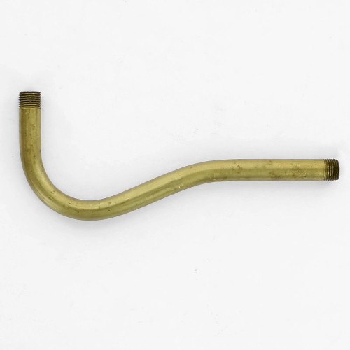 1/8ips Male Threaded 5IN Long Pin-Up Bent Arm Unfinished Brass