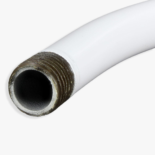 1/4ips Male Threaded Up Arm with 1/2in long male thread on both ends - White Finish