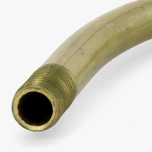1/8ips Male Threaded Up Arm with 1/2in long male thread on both ends - Unfinished Brass