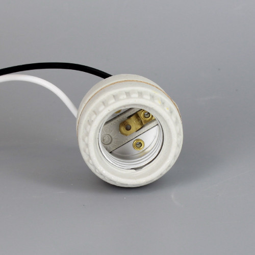 Leviton - E-26 Porcelain Keyless Two-Piece Ring Socket with Leads