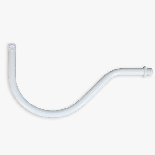 1/8ips Male Threaded 7-1/4in Long Pin-up Bent Arm with beaded end - White Finish