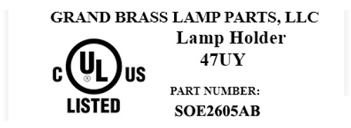 On-Off Pullchain Switch Antique Brass Finish E-26 Base Lamp Socket with 1/8ips Cap and Set Screw