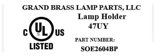 On-Off Push Switch Brass Plated E-26 Base Lamp Socket with 1/8ips Cap and Set Screw