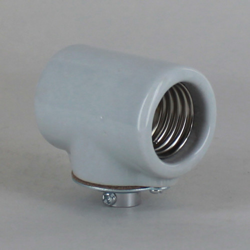 E27 Base Porcelain Double Lamp Socket with 1/8ips Threaded Cap. CE Approved