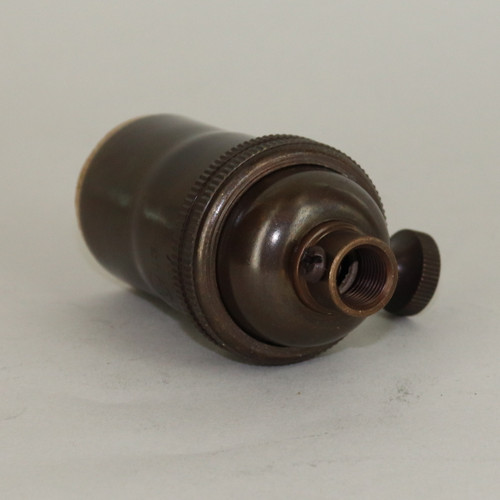 E-26 Single Turn Rotary Knob Socket with 1/8ips. Female Cap - Antique Bronze Finish