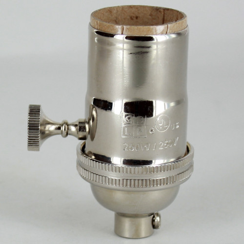 E-26 Single Turn Rotary Knob Socket with 1/8ips. Female Cap - Polished Nickel Finish