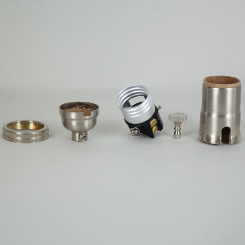 E-26 Single Turn Rotary Knob Socket with 1/8ips. Female Cap - Satin Nickel Finish