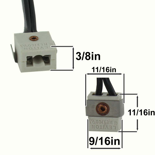 Wedge Base Porcelain Socket with 36in. Leads