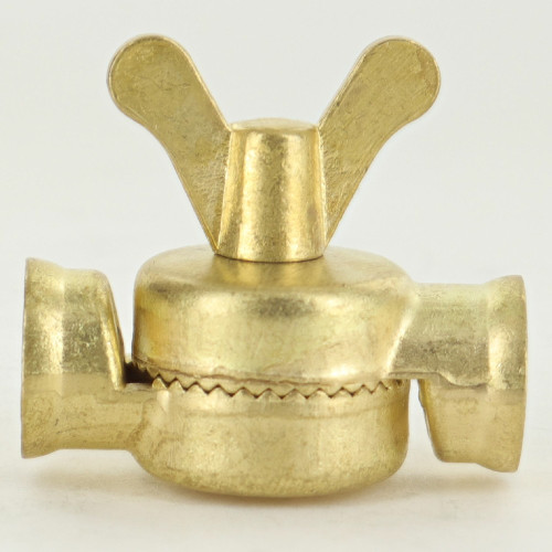 1/8ips Threaded Butterfly Key Swivel With Teeth - Unfinished Brass