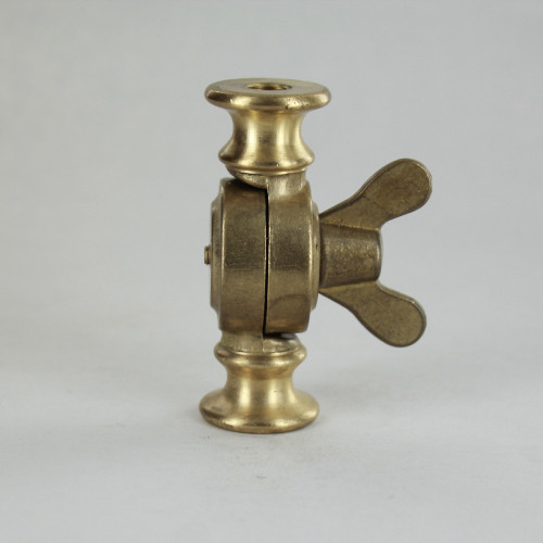 1/8IPS Female X 1/8IPS Female Threaded Unfinished Brass Cast Large Key Flat Seat Swivel with Teeth