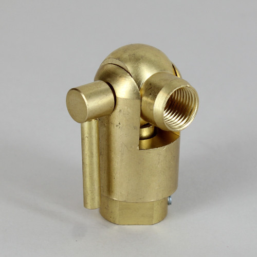 Brass 90 Degree Adjustable Swivel with Locking Knob, Female 1/8ips on both ends with set screw