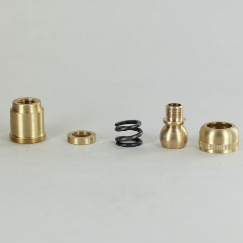 1/8ips Threaded Knurled Bullet Swivel - Unfinished Brass