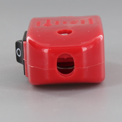 Single Pole Rocker Switch with Screw Terminal Wire Connections - Red
