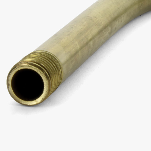 1/4ips Male Threaded Up Arm with 1/2in long male thread on both ends - Unfinished Brass Finish