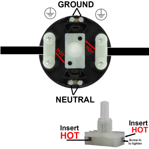 On-Off Foot Style Switch for use with Two Conductor or Three Conductor cable - White