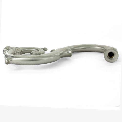 Satin Nickel Finish 1/8ips Female Threaded Cast Brass Scroll Arm. .Arm Measures 7-1/2 inch long. Fine European Detailed Casting. Tubed Inside for Easy Wiring. All Lamp Arms are Hollow to Allow for the Wire to Pass Through. Works Great for Chandeliers, Wall Sconces and Candelabras.