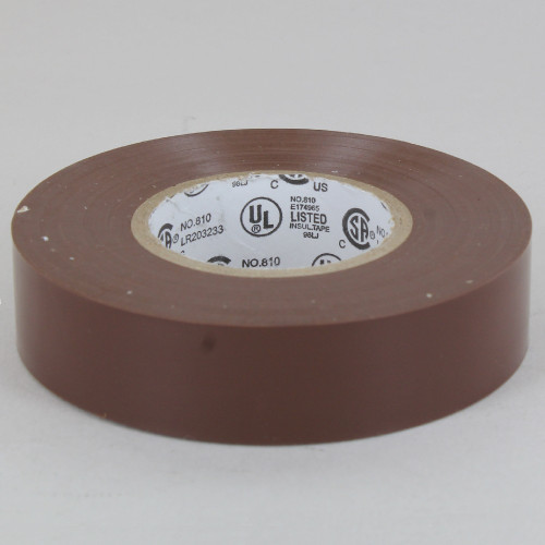 60ft Long Roll - 3/4in. Wide Thermoplastic PVC Insulating Tape - Brown