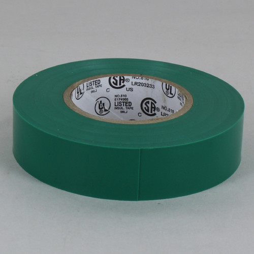 60ft Long Roll - 3/4in. Wide Thermoplastic PVC Insulating Tape - Green