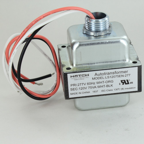 277VAC - 120VAC 75-Watt Magnetic Step Down Transformer.