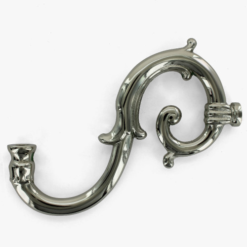 Polished Nickel Finish 1/8ips Female Threaded Cast Brass Scroll Arm. .Arm Measures 7-1/2 inch long. Fine European Detailed Casting. Tubed Inside for Easy Wiring. All Lamp Arms are Hollow to Allow for the Wire to Pass Through. Works Great for Chandeliers, Wall Sconces and Candelabras.