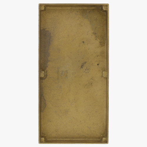 9-13/16in L x 4-3/4in W x 1in DEEP UNFINISHED CAST BRASS RECTANGLE BACKPLATE / CANOPY.