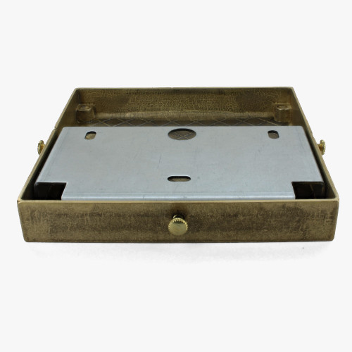 5in Screw Less Face Mount Cast Brass Square Backplate/Canopy - Unfinished Brass