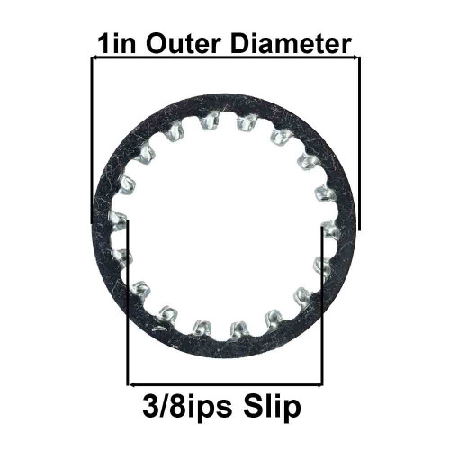 3/8ips. Zinc Plated Slip Star Lock Washer