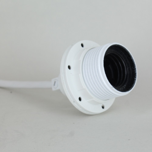 White E26 Base Pendant Lamp Socket Swag Set With 18ft Long Power Cord and Switch.