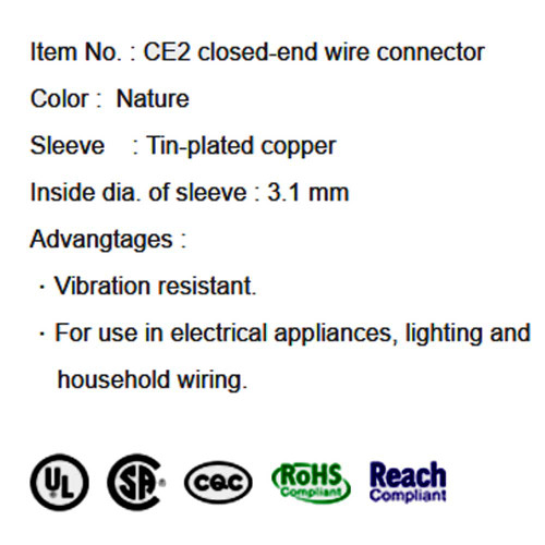 Small Closed-End Crimp On Wire Connector