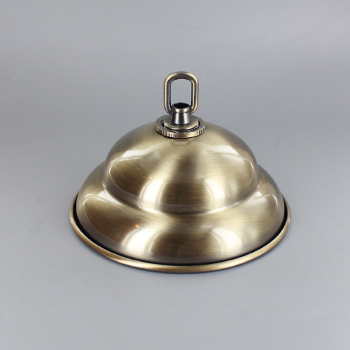 1-1/16in Center Hole - Modern Dome Canopy Kit - Antique Brass Plated Finish