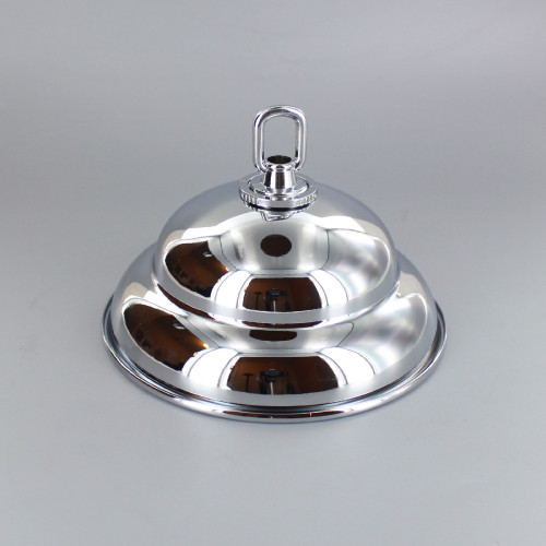 1-1/16in Center Hole - Modern Dome Canopy Kit - Chrome Plated Finish