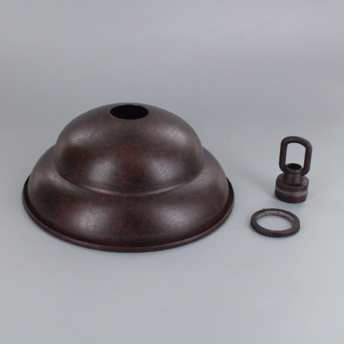 1-1/16in Center Hole - Modern Dome Canopy Kit - Antique Bronze Finish
