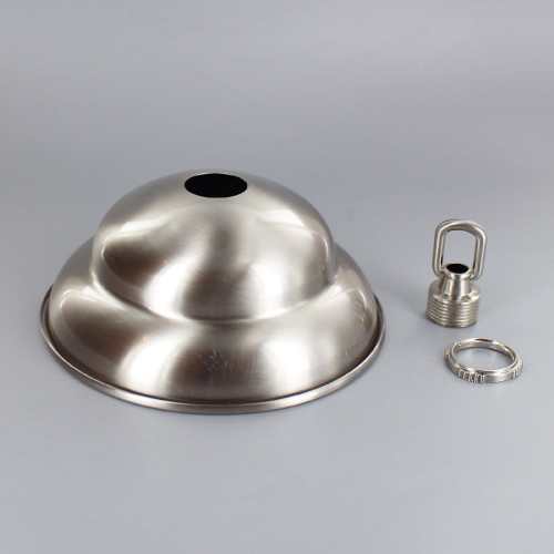 1-1/16in Center Hole - Modern Dome Canopy Kit - Brushed Nickel Finish