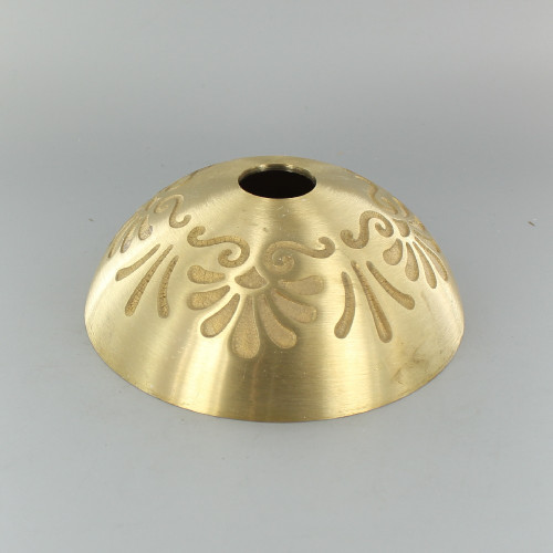 1-1/16in Center Hole - Cast Brass Daisy Dome Canopy - Unfinished Brass