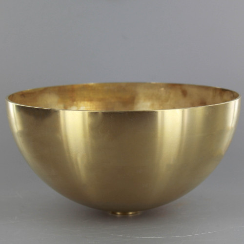 1/8ips Center Hole - 140mm (5-1/2in) Cast Brass Half Ball Canopy - Unfinished Brass
