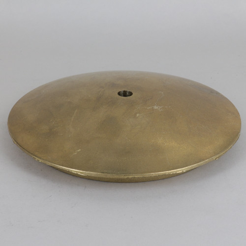 6-1/4in Screw Less Face Mount Cast Brass Round Canopy/Backplate - Unfinished Brass