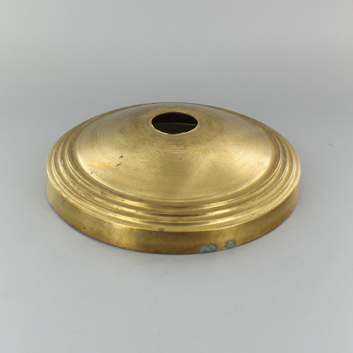1-1/16in Center Hole - 6in Spun Stepped Canopy - Unfinished Brass