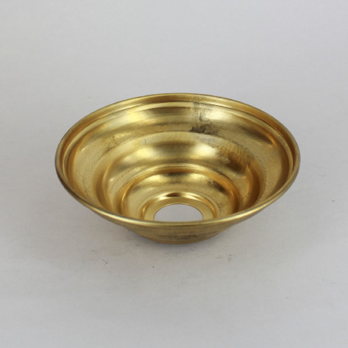 1-1/16in Center Hole - Small Spun Beehive Canopy - Unfinished Brass