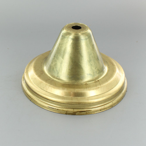 1/8ips Center Hole - Pointed Deep Canopy - Unfinished Brass