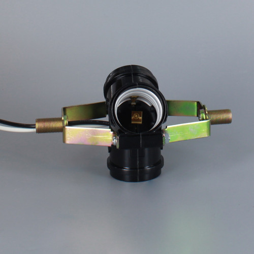 3 LIGHT PHENOLIC SOCKET CLUSTER W/1/8IPS MALE  & 1/8IPS MALE THREADS & 6IN. AWM WIRE LEADS